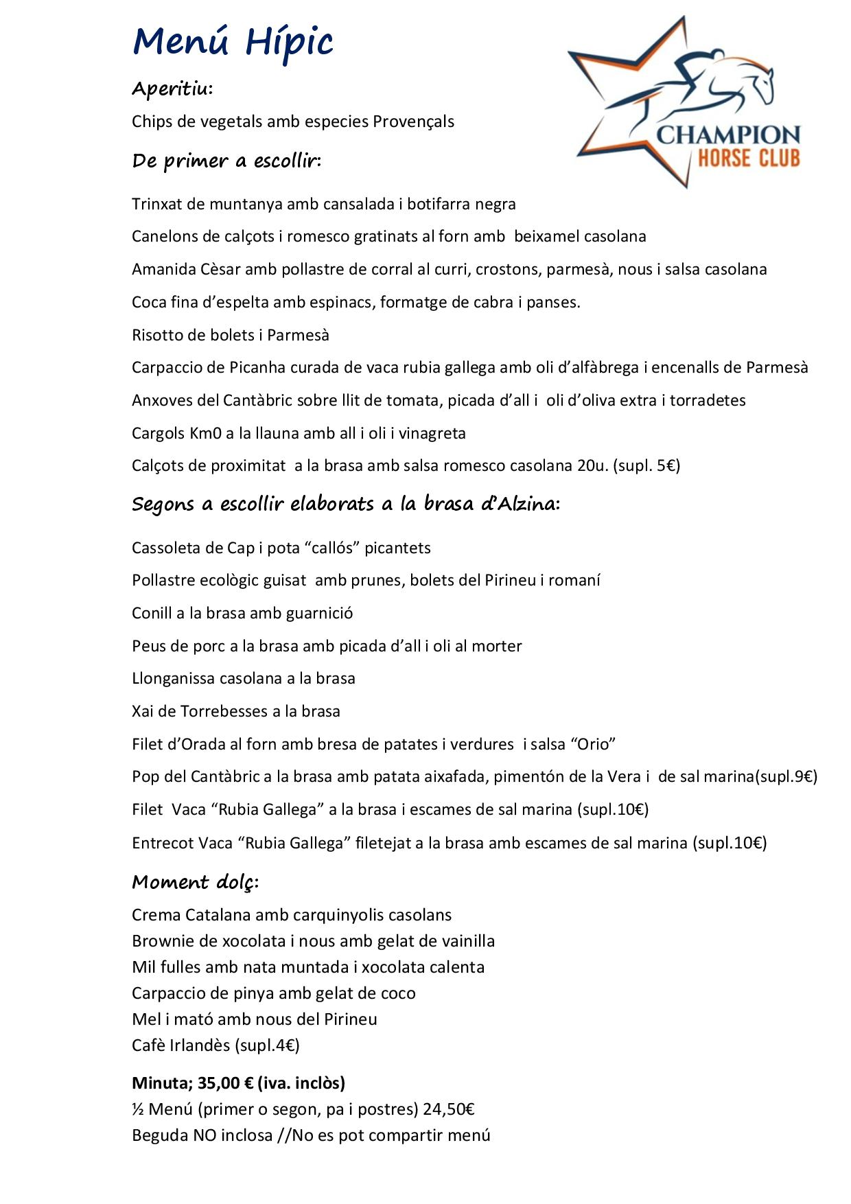 MENU CAP DE SETMANA -febrer 26