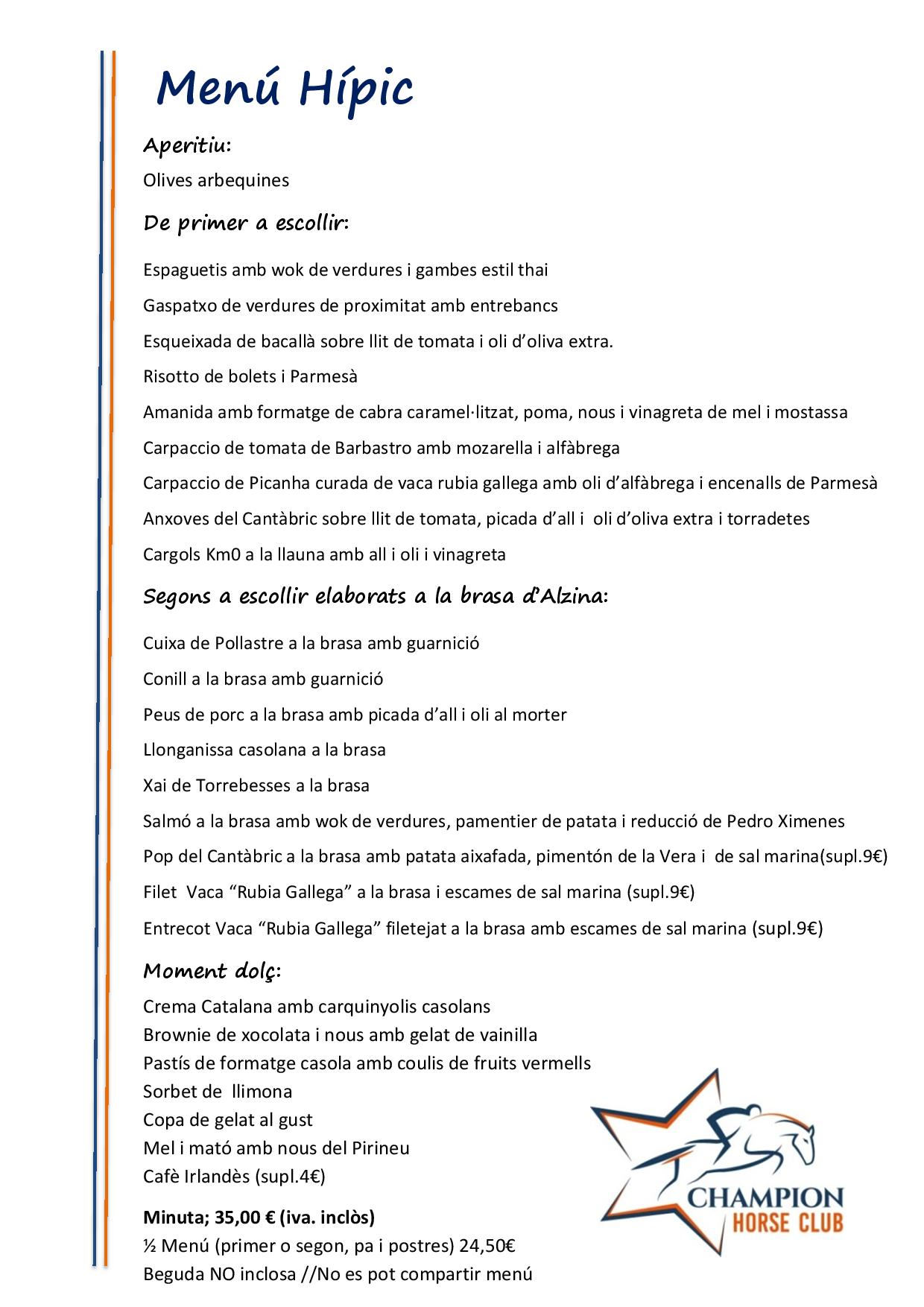 MENU CAP DE SETMANA juliol 26