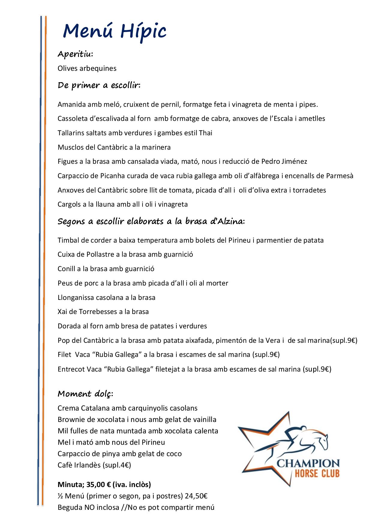 MENU CAP DE SETMANA