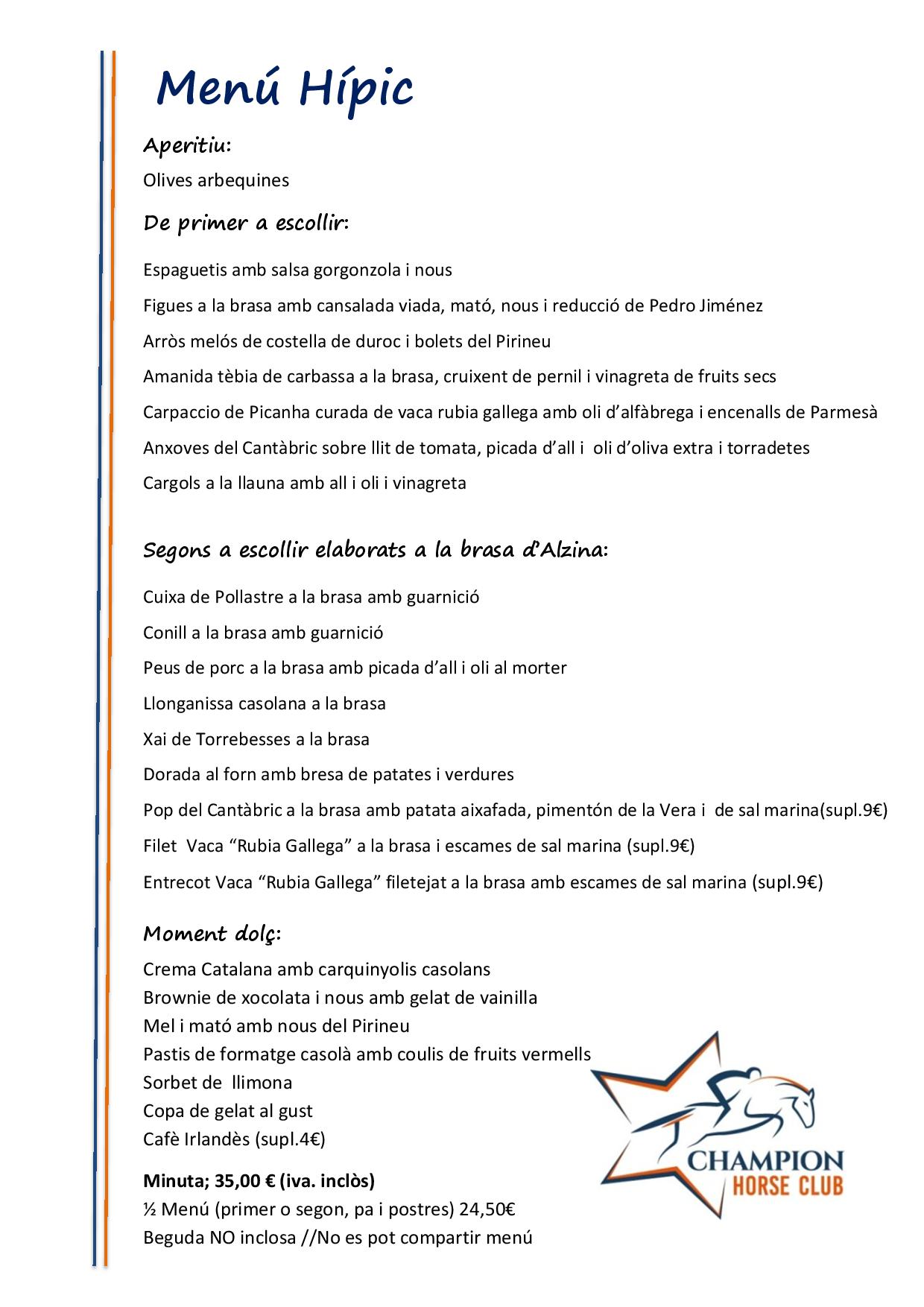 MENU CAP DE SETMANA SETEMBRE