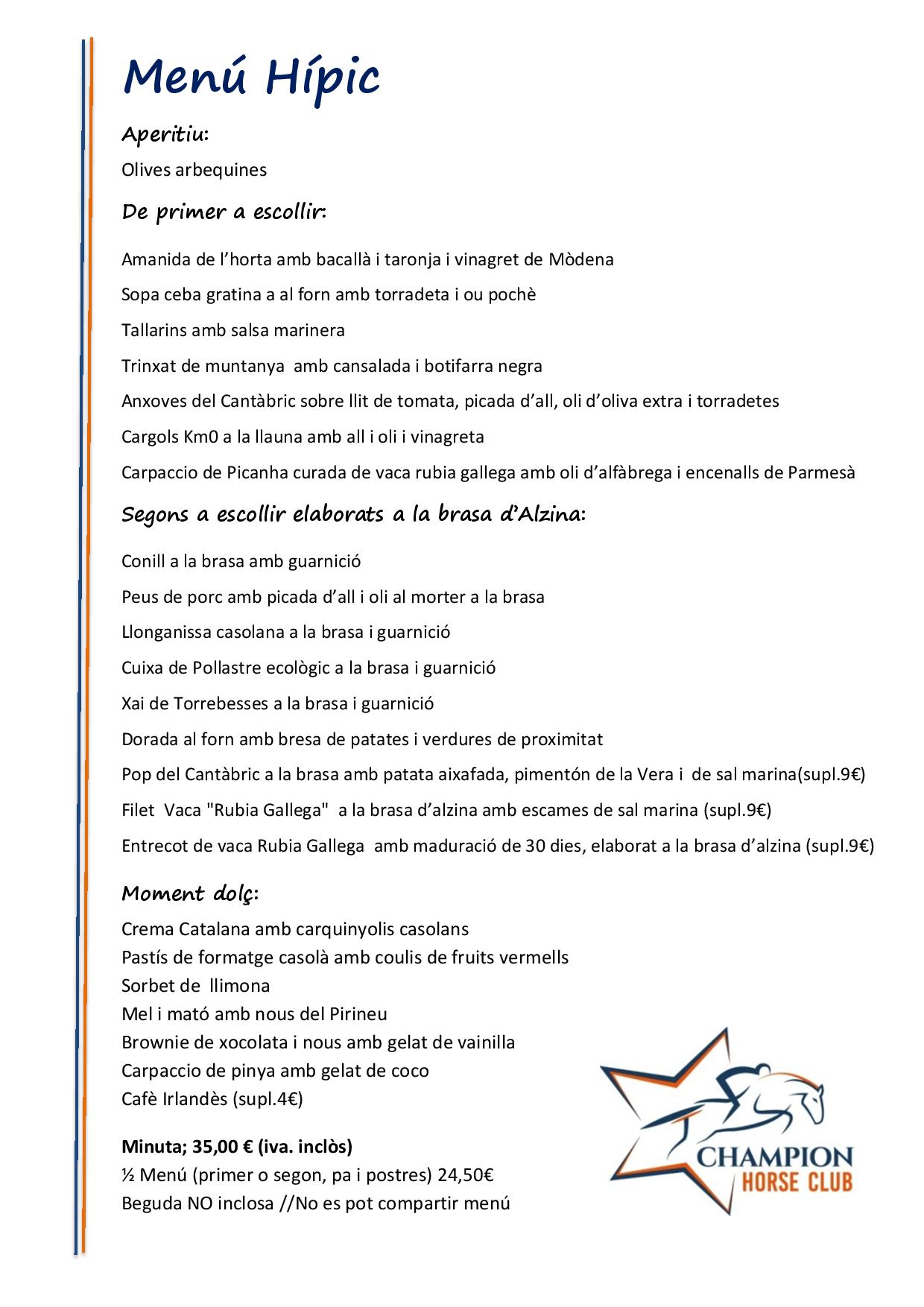 MENU CAP DE SETMANA